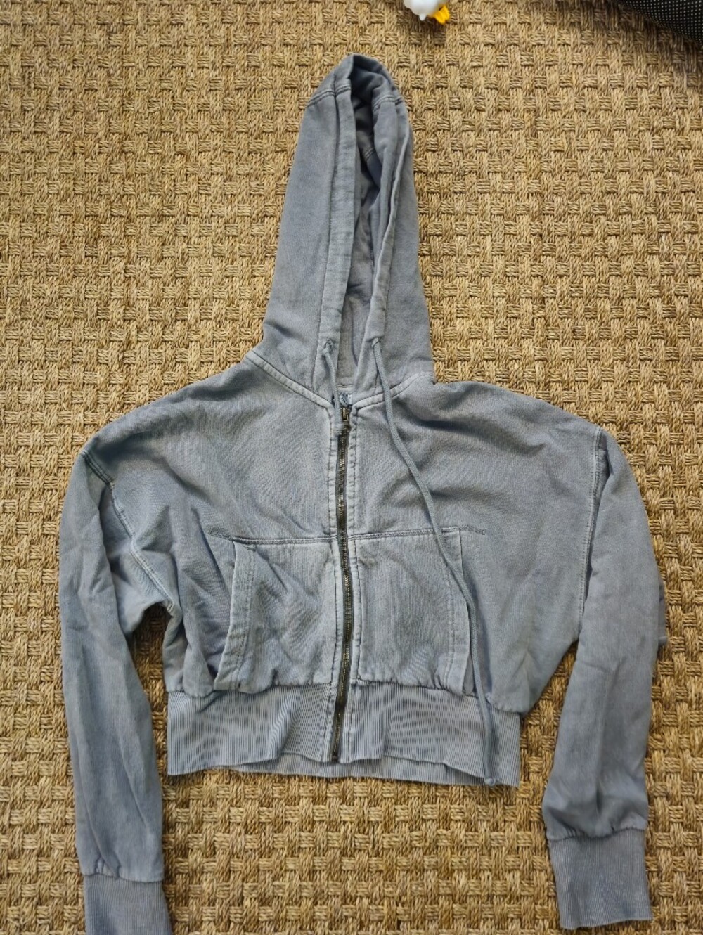 Women’s Grey Crop Zip Hoodie Sweatshirt